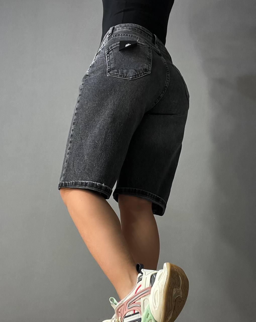 Шорты женские джинсовые Mikaletta 13124 бермуды с подворотом р. 30 Черный (4267) - фото 8 Шорты женские джинсовые Mikaletta 13124 бермуды с подворотом р. 30 Черный (4267) - фото 8