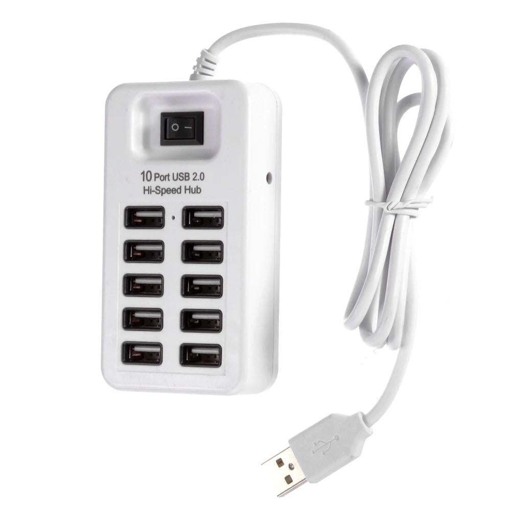 Хаб Grand G1602 2.0USB на 7 портів з вимикачем до 480 Мбіт/с 1 метр Білий (35048084)