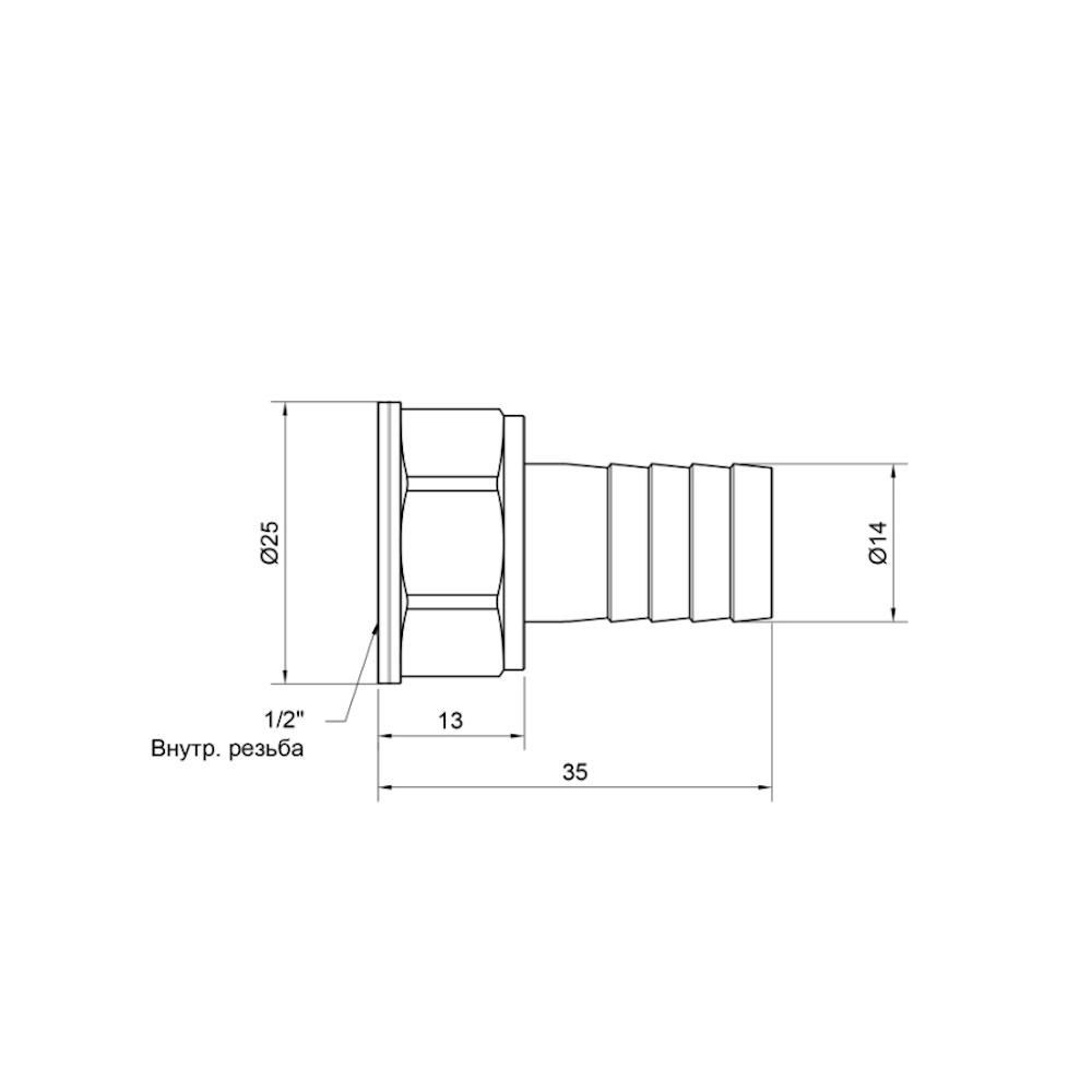 Штуцер SD Plus 14х1/2" ВР SD4261514 (FRRS00047921) - фото 2