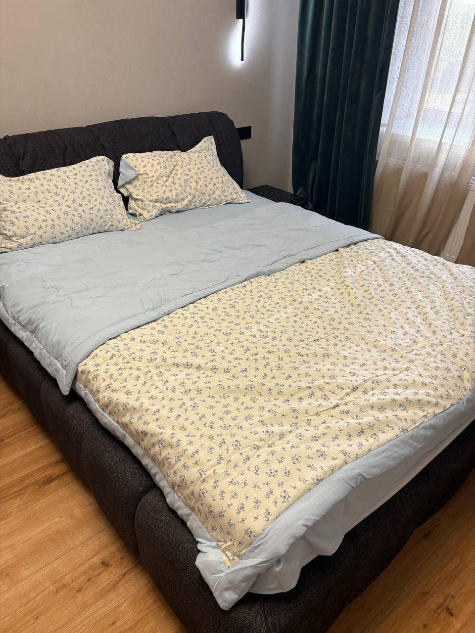 Комплект постельного белья хлопчатобумажный с одеялом евро 200х230 см наволочка 50х70 см 2 шт. Светло-серый (П4К-am-lit-post-001-05)