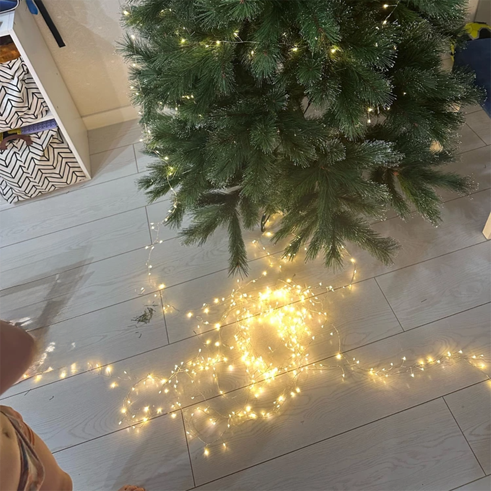 Гірлянда світлодіодна мішура Роса 50 м 1500 LED 220V 8 режимів Теплий білий - фото 4 Гірлянда світлодіодна мішура Роса 50 м 1500 LED 220V 8 режимів Теплий білий - фото 4