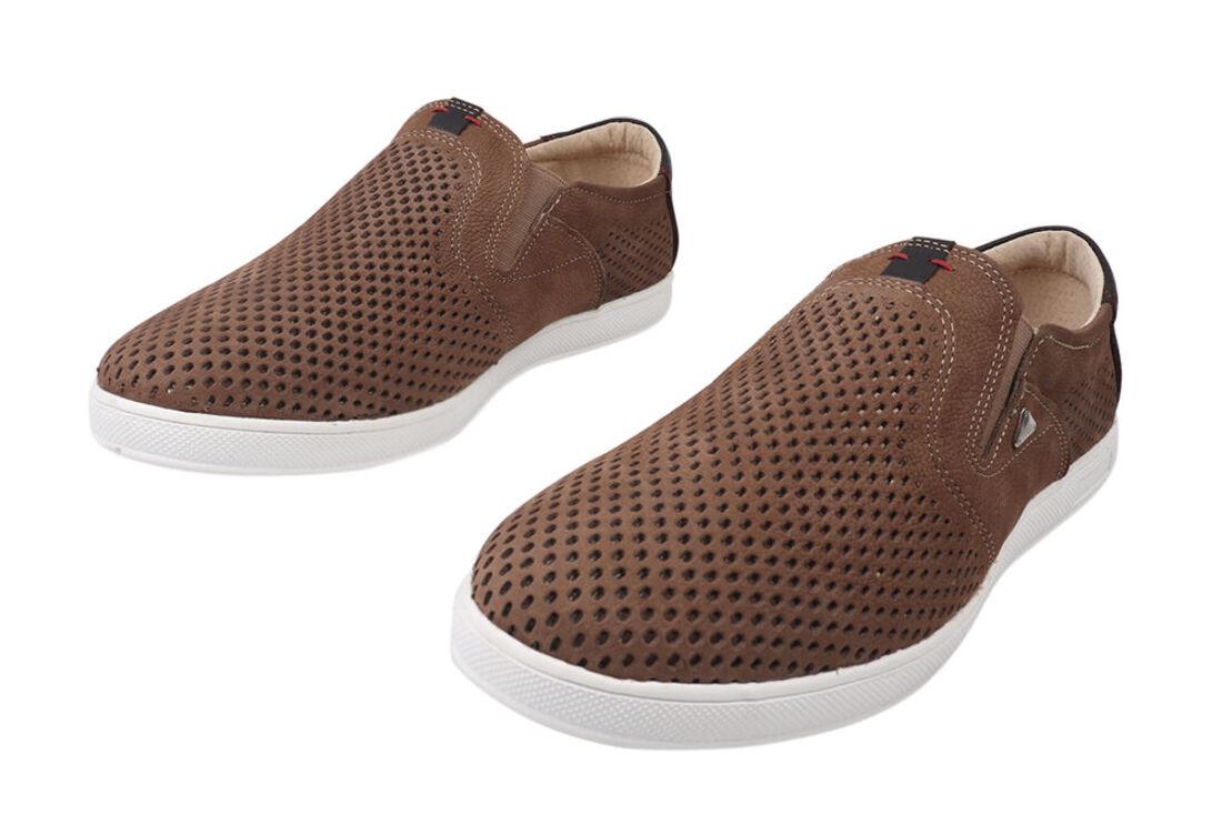 Мокасины мужские Maxus shoes из кожи-нубука на низком ходу р. 41 Визон (42-20/21LTCP) - фото 5
