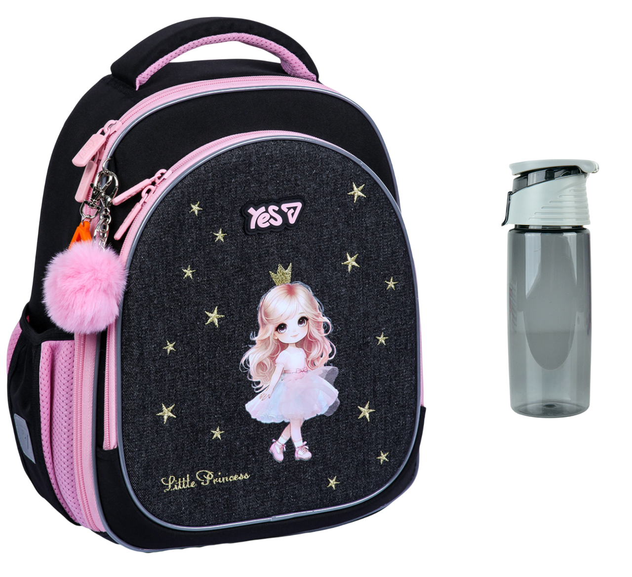 Рюкзак школьный полукаркасный YES S-109S Little Princess 550230 и бутылка для воды 550 мл (3028024984)