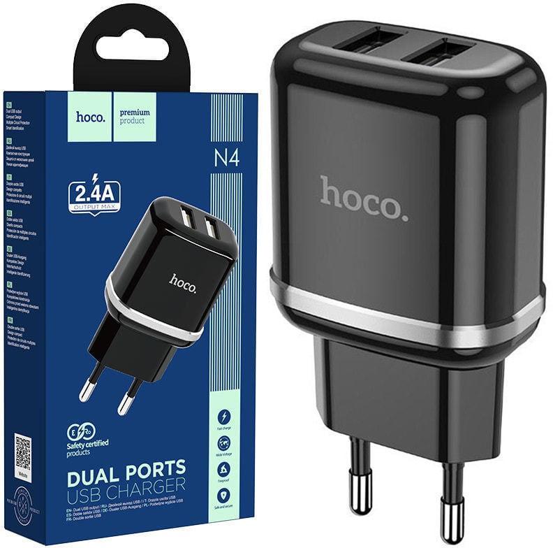 Устройство зарядное Hoco N4 2 USB 2,4A Black (36597)