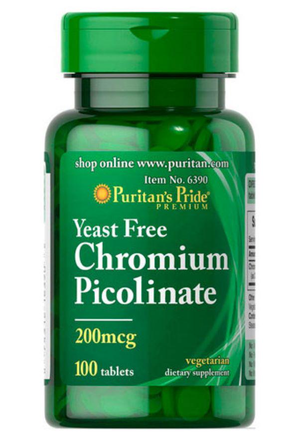 Пиколинат хрома Puritan's Pride 200 мг Yeast Free 100 таблеток (00000018683)