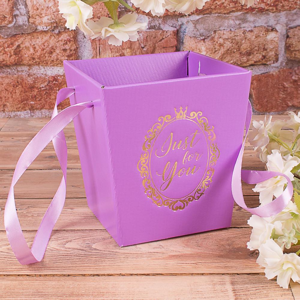 Коробка под цветы трапеция Лавандовый (2448-3)