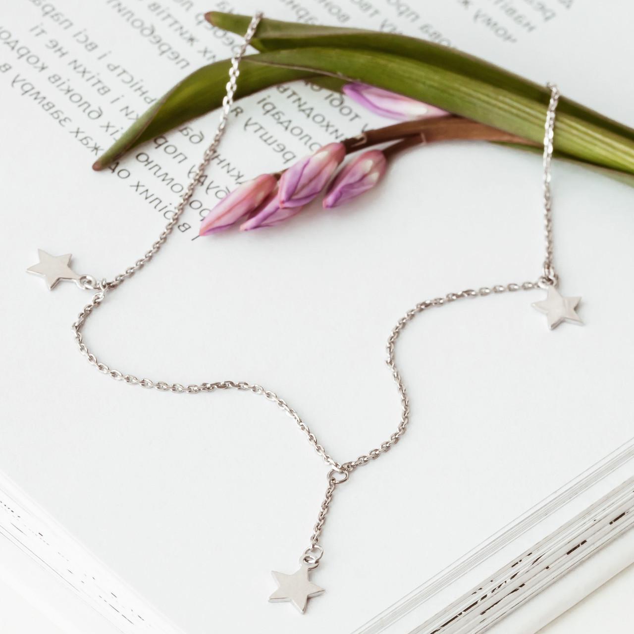 Браслет серебряный на ногу