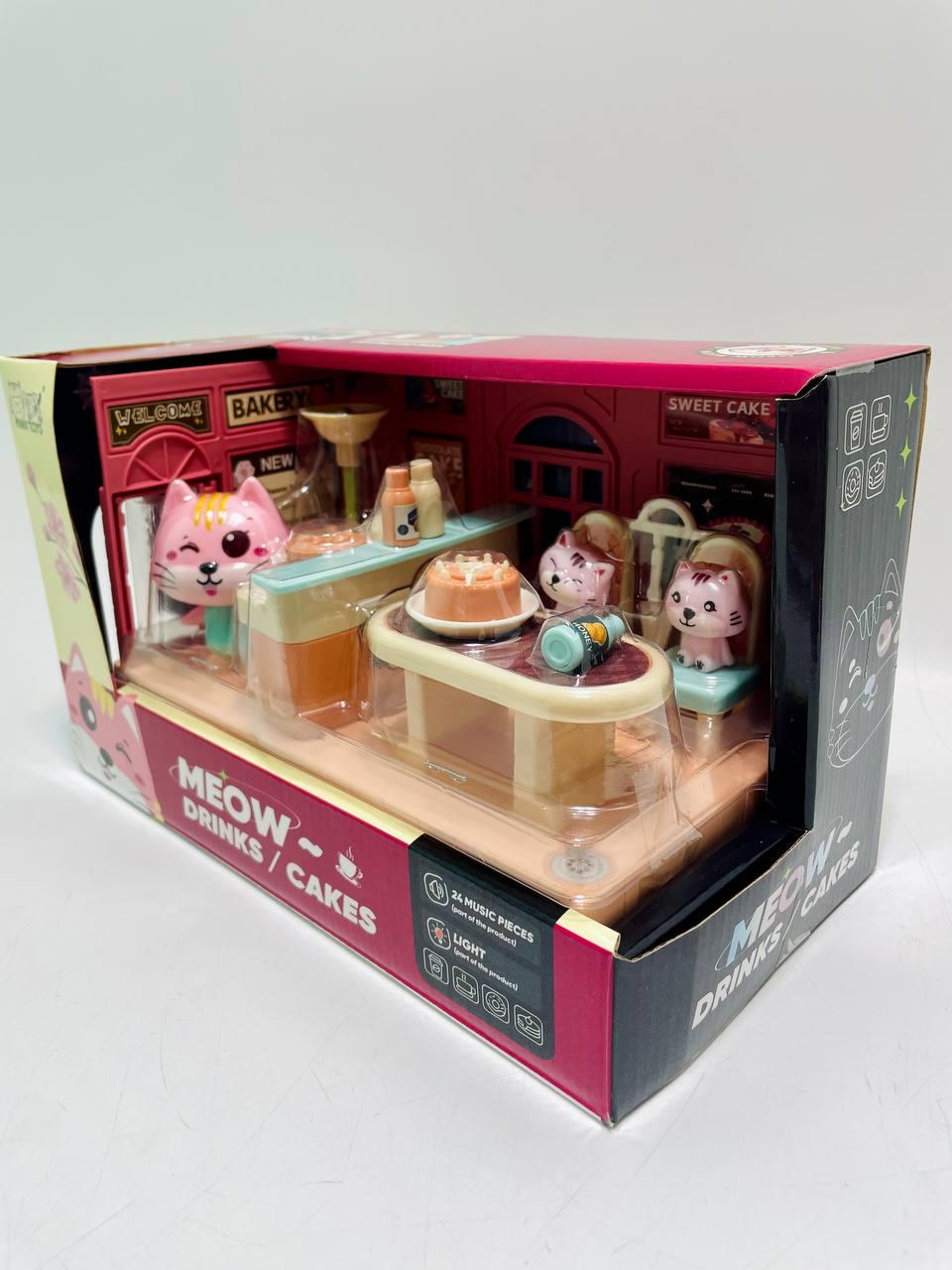 Набор мебели Кафе подсветка мелодии фигурки животных и муляжи мебели пищевых продуктов посуды (HY 109 A1) - фото 6