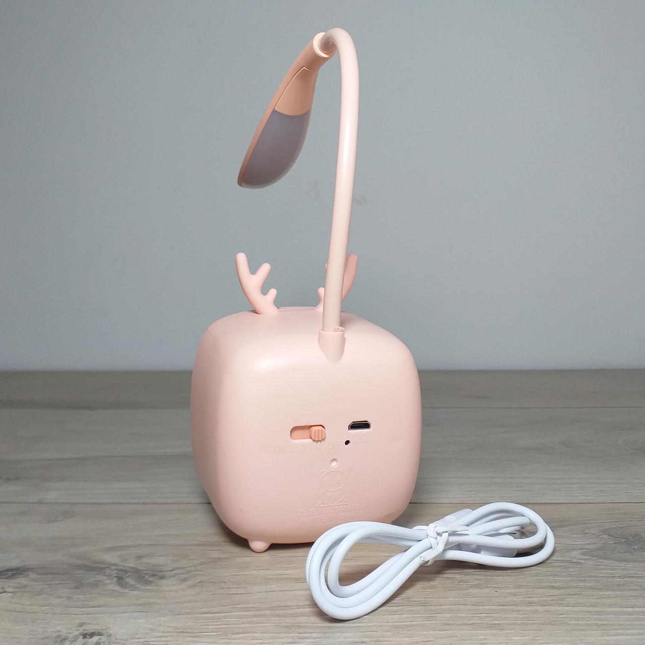 Лампа аккумуляторная настольная USB Hello 400 mAh Розовый (KG-12086) - фото 8