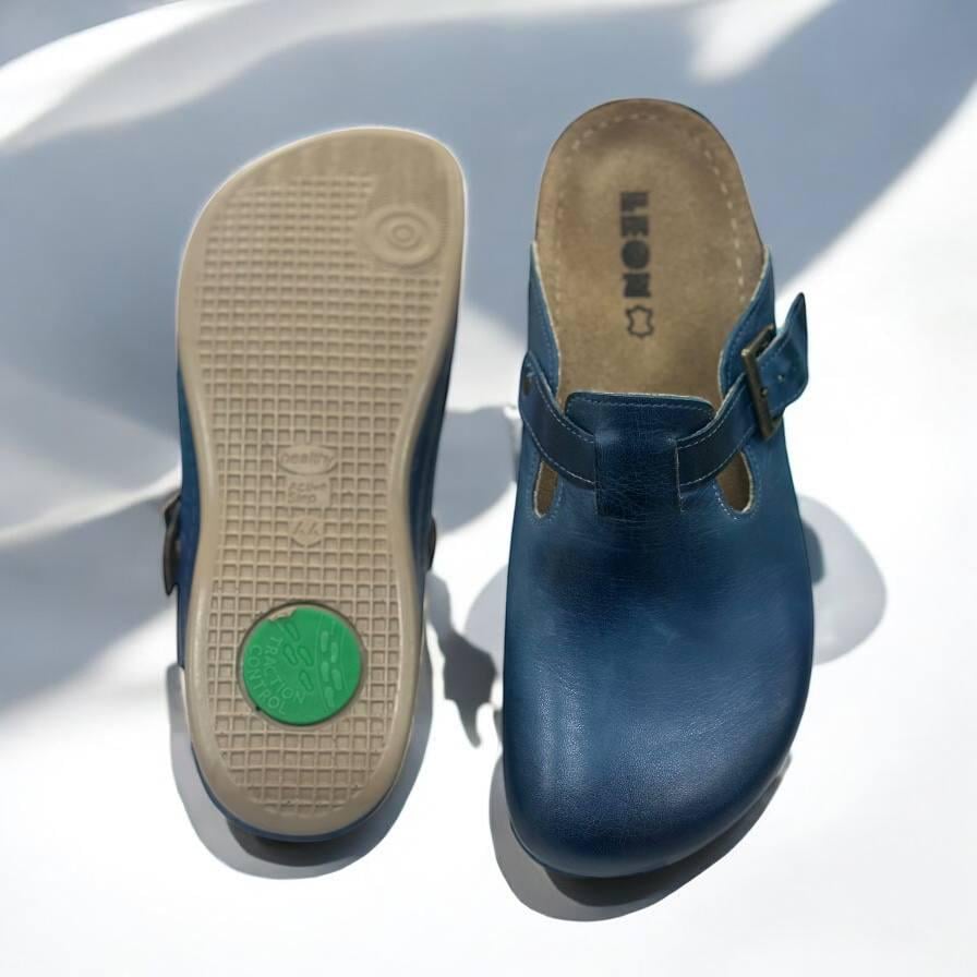 Сабо чоловічі Leon натуральна шкіра р. 45 Темно-синій (26526857) - фото 2