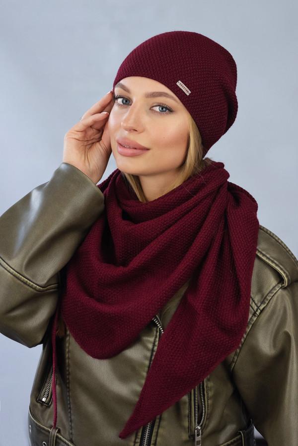 Комплект шапка и косынка Бордовый (5163-5)