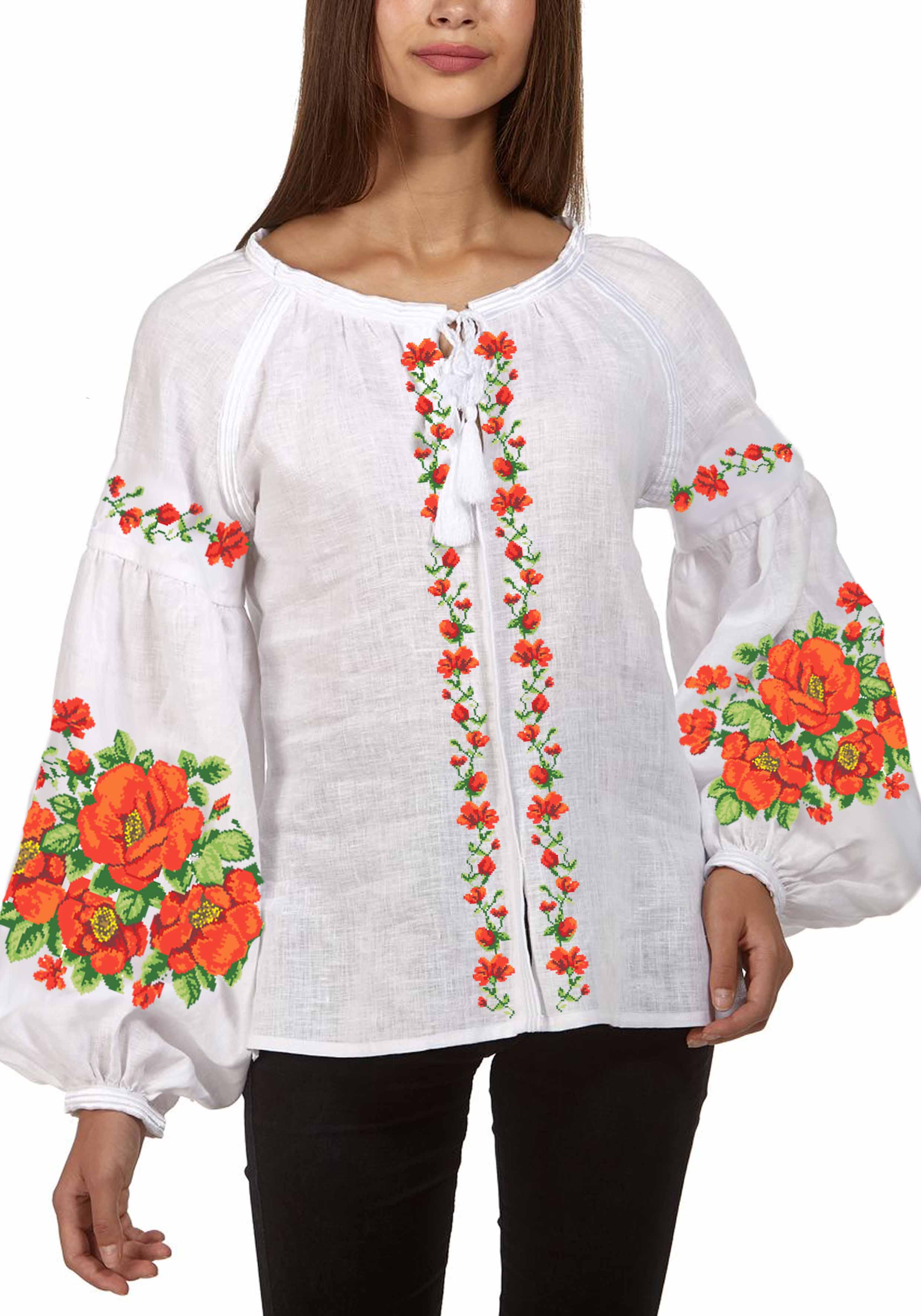 Заготовка для вышивки нитями или бисером рубашка СЖ-426 домотканое полотно