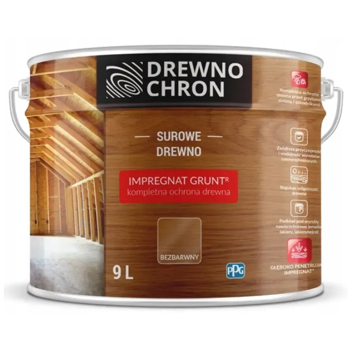 Грунтовка для деревини біозахисна Drewnochron Grunt R 9 л (2790746208) Грунтовка для деревини біозахисна Drewnochron Grunt R 9 л (2790746208)