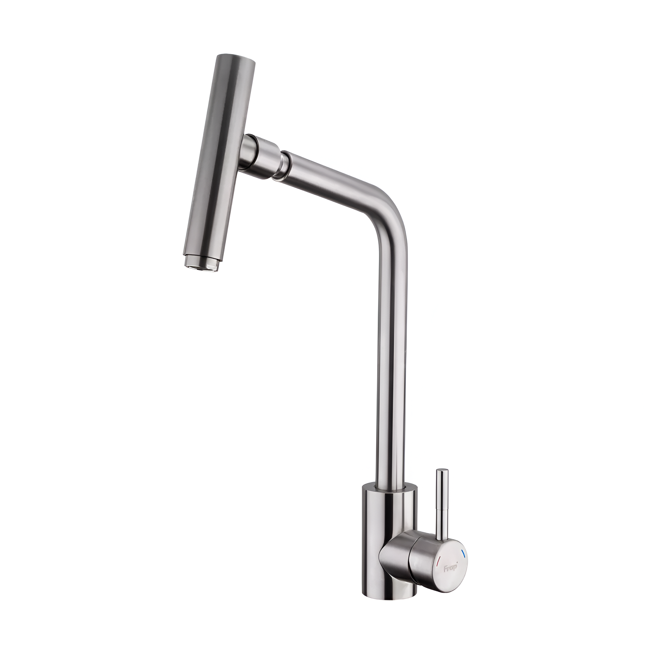 Змішувач для кухні Frap F44899 з поворотним виливом одноважільний нержавіюча сталь Сатин