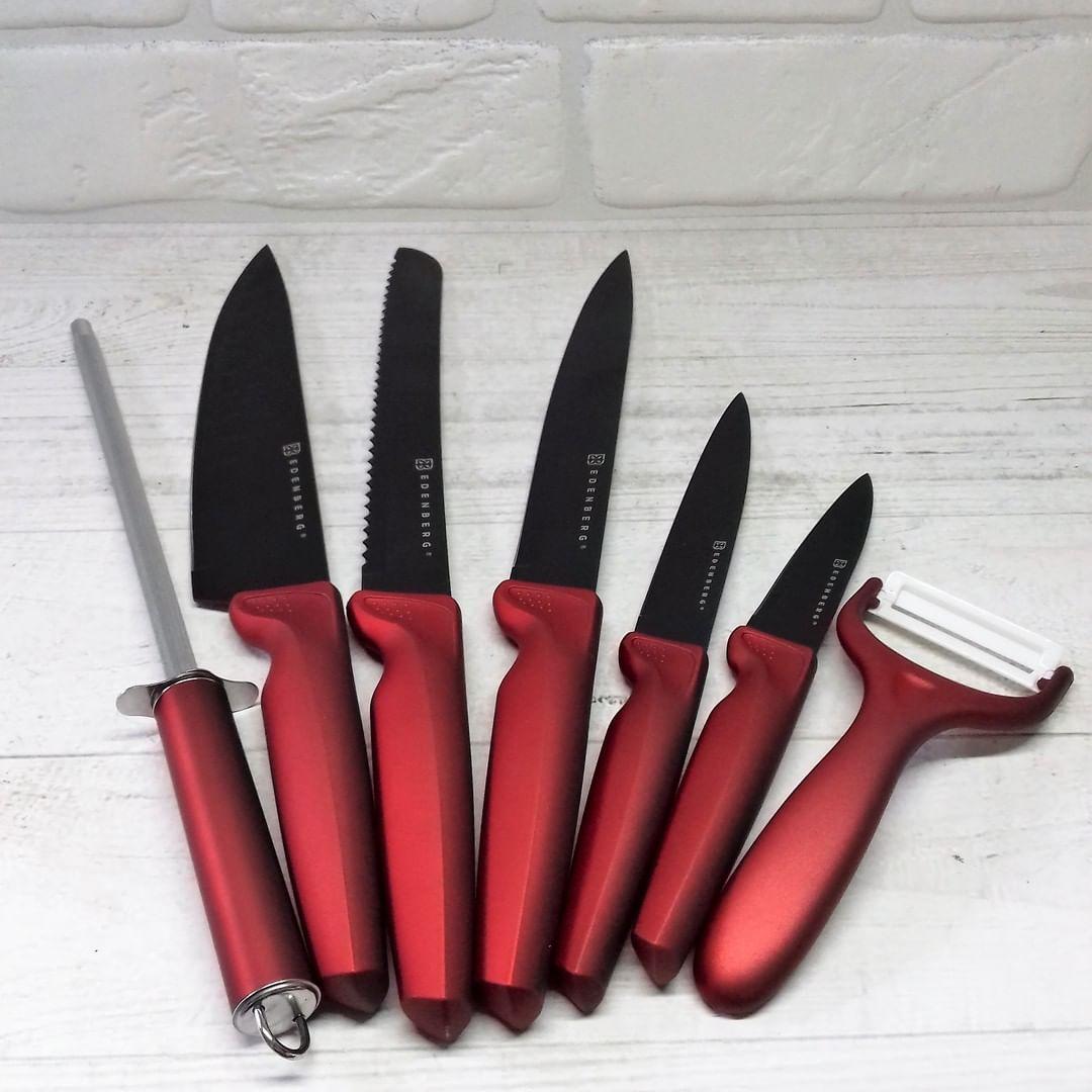 Набор кухонных ножей на подставке Edenberg EB-951 антибактериальное покрытие 8 предметов (2530555636) - фото 6 Набор кухонных ножей на подставке Edenberg EB-951 антибактериальное покрытие 8 предметов (2530555636) - фото 6