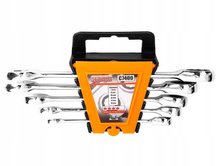 Набір ключів ріжково-накидних Richmann з тріскачкою 8-19 мм 5 шт. (C7400)