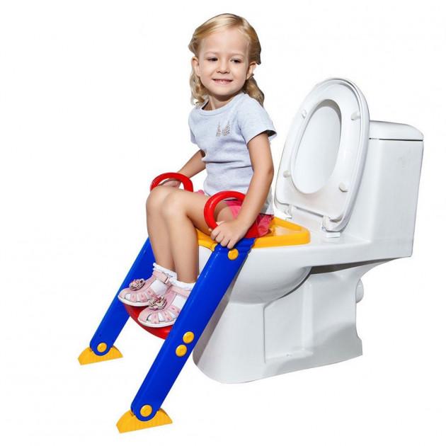 Дитяче сидіння універсальне для туалету з ручками і сходинками Children’s Toilet Trainer - фото 1