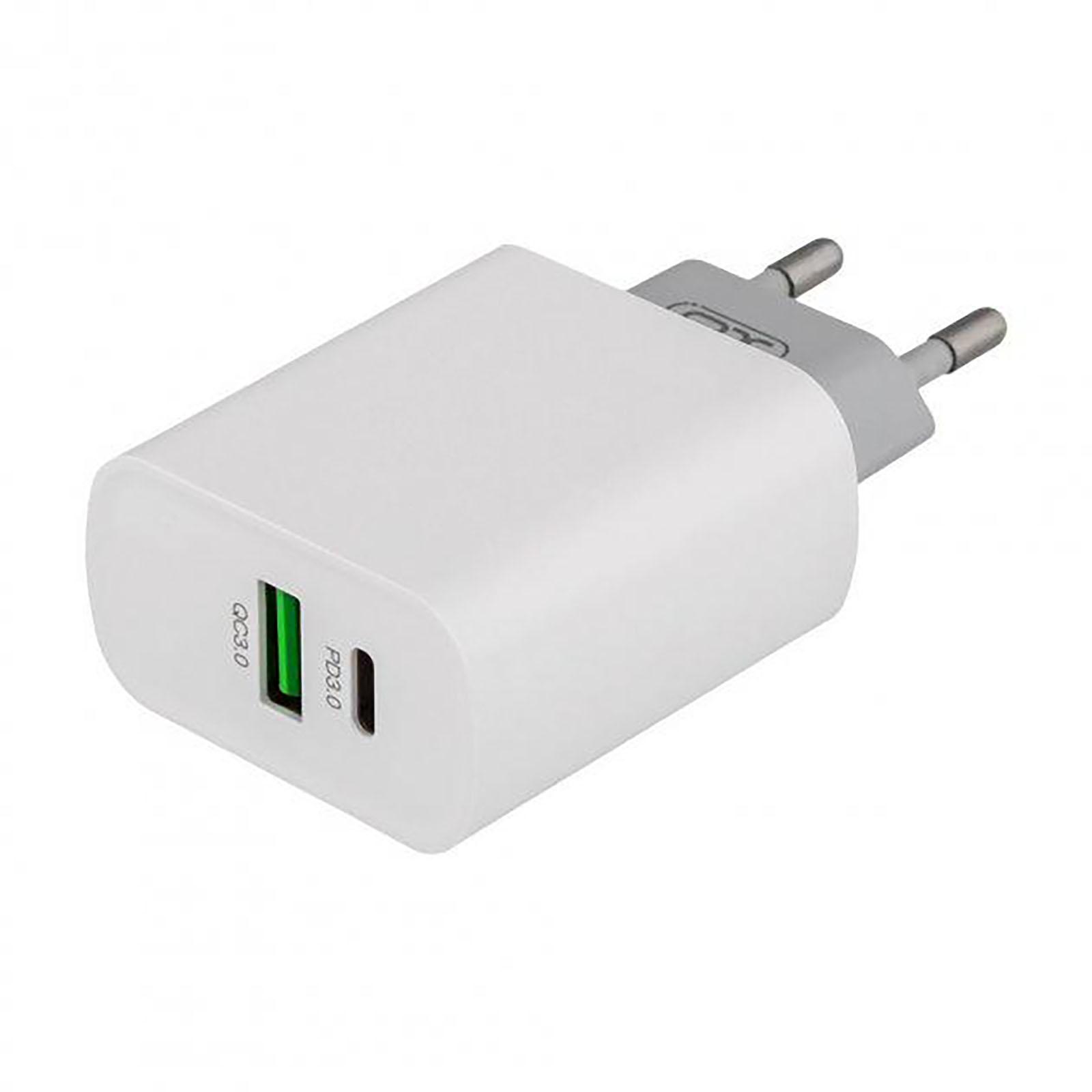 Зарядний пристрій мережевий Xo L64 USB-C/USB-A 18 Вт PD QC 3.0 White (L64.white)