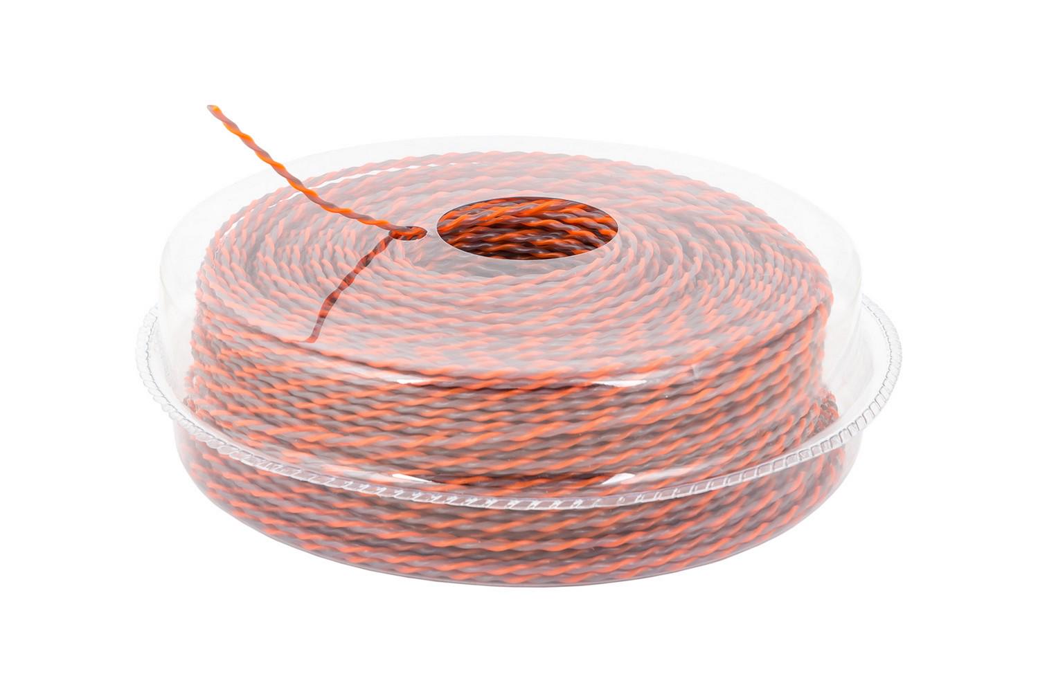 Волосінь для тримера MasterTool SPIRAL безшумна 2,40 мм х 90 м двоколірна (19-1612)