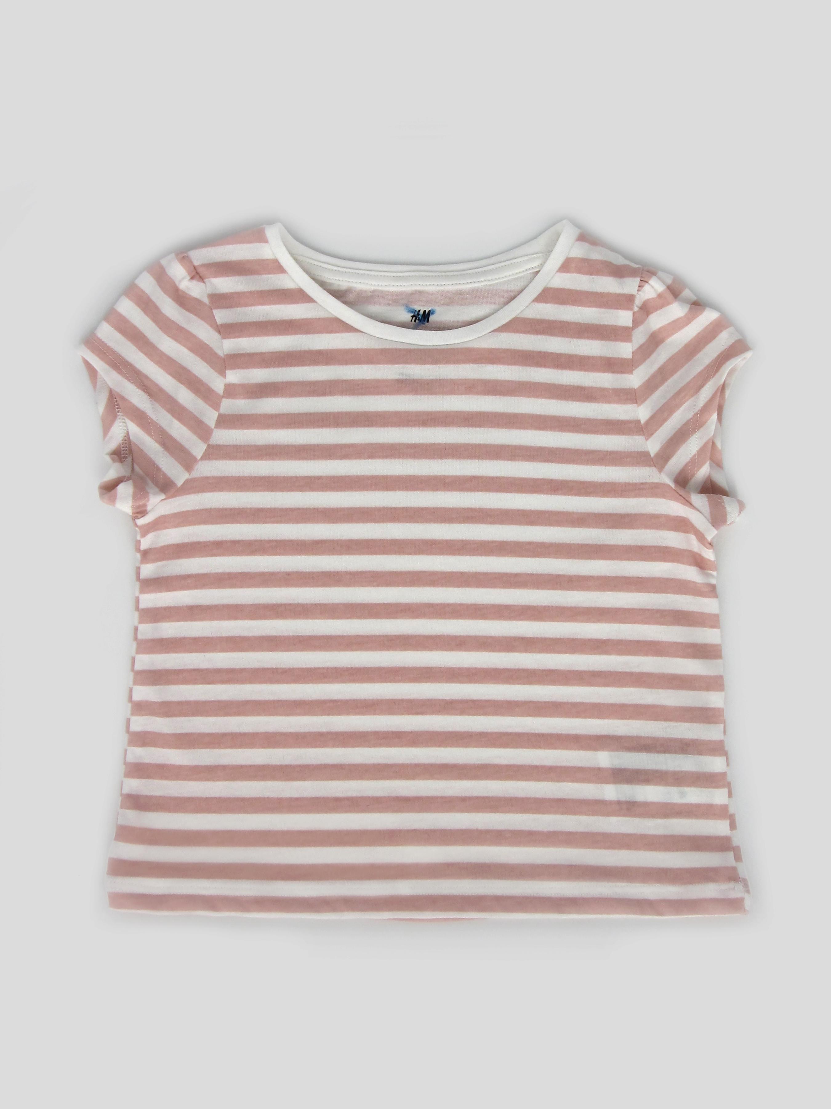 Футболка H&M Смужка р. 92 см Біло-рожевий (A2312922915)