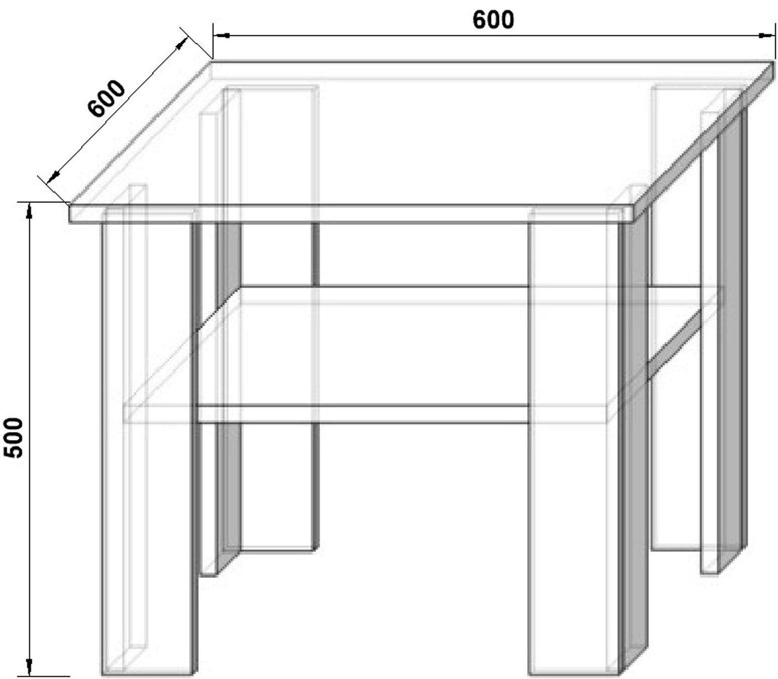 Журнальный стол 500x600x600 мм Дуб сонома - фото 3