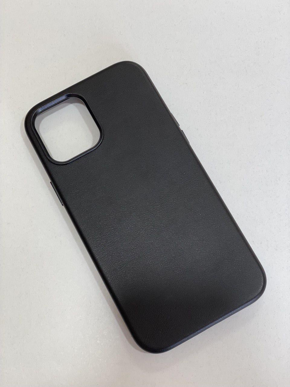 Чехол для iPhone 12 proMax / Case with MagSave / Eco leather / черный