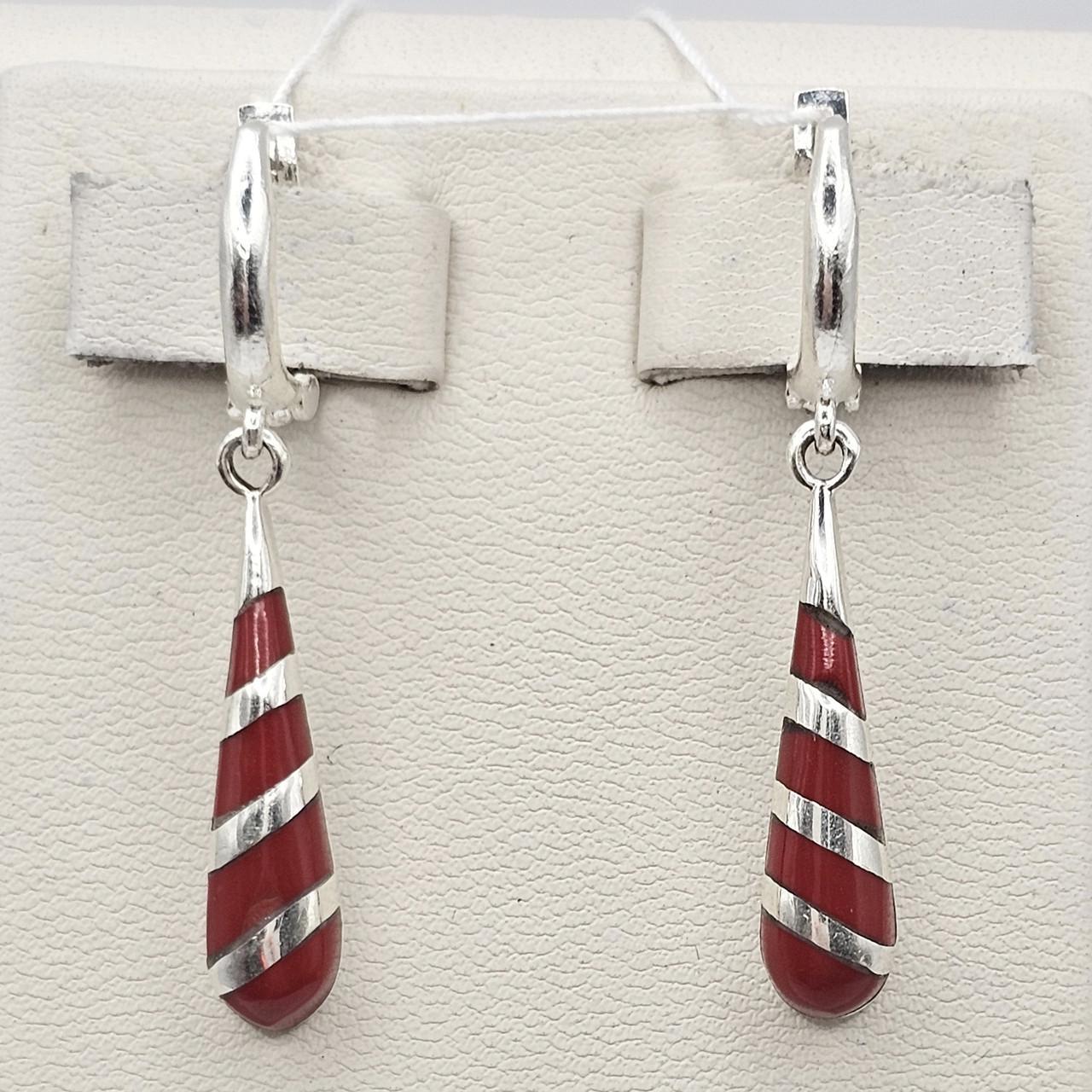 Серебряные серьги-подвески с кораллом 5,96 г (2984079704) Серебряные серьги-подвески с кораллом 5,96 г (2984079704)