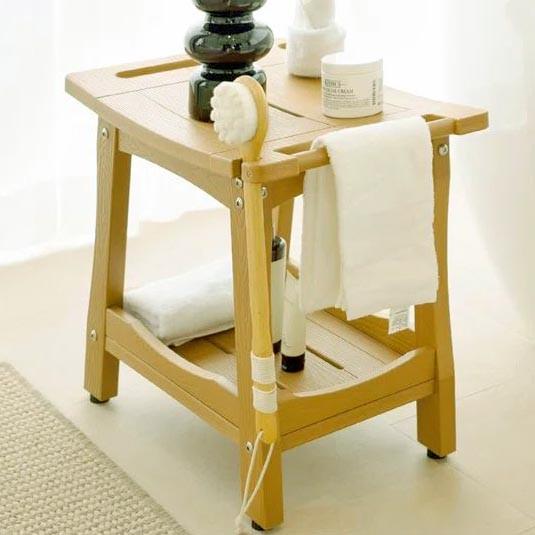 Табурет для ванной из дерева Графити Карри (ТВН-009803)