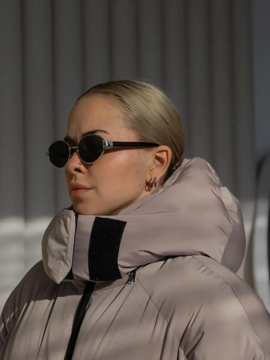 Пуховик жіночий Quadro зимовий до -15°С з капюшоном оверсайз L/XL Світло-сірий (26531/4/2) - фото 4