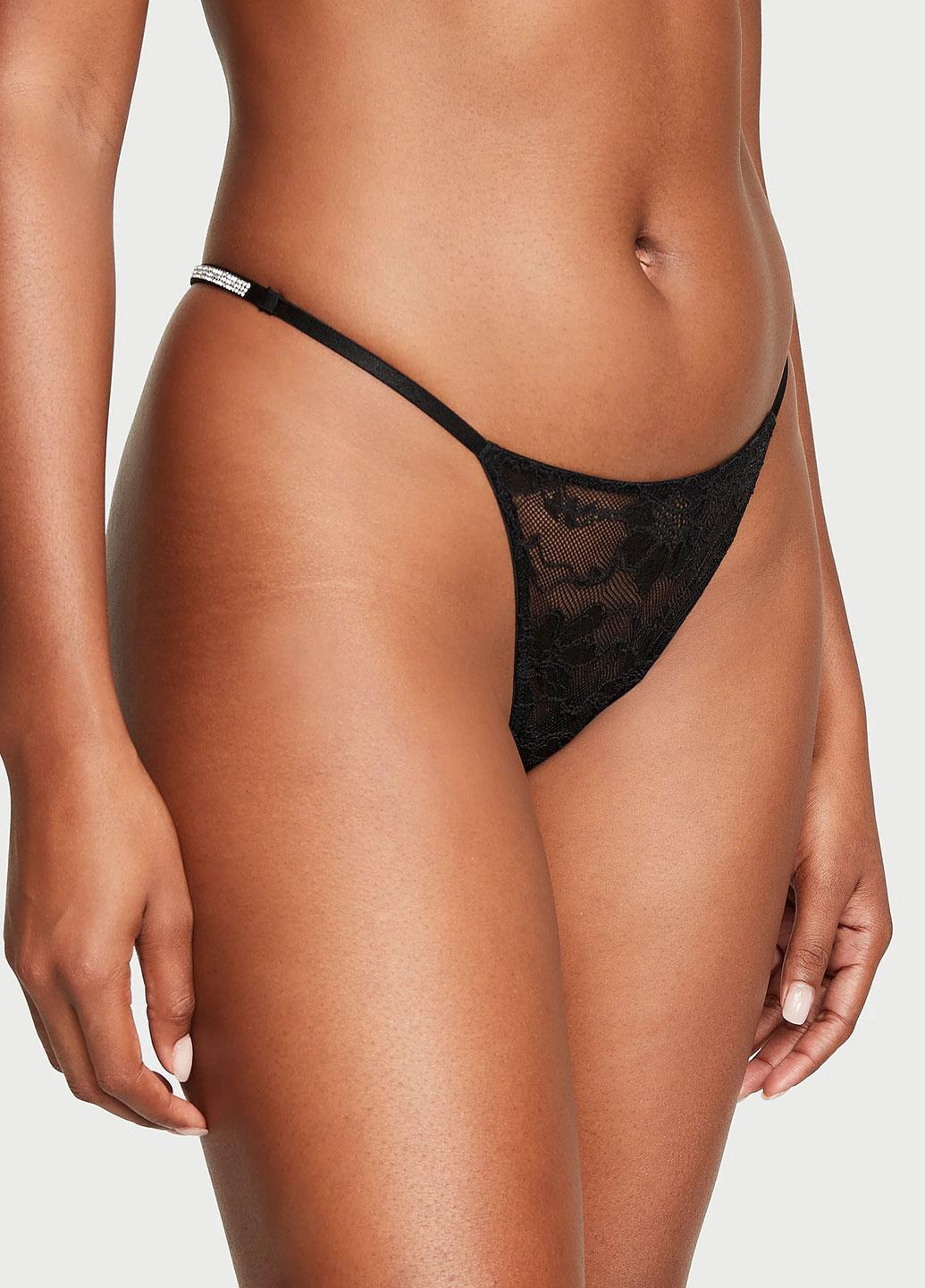 Трусики зі стразами Victoria's Secret Very Sexy S Чорний (7000R00904417QB4S)