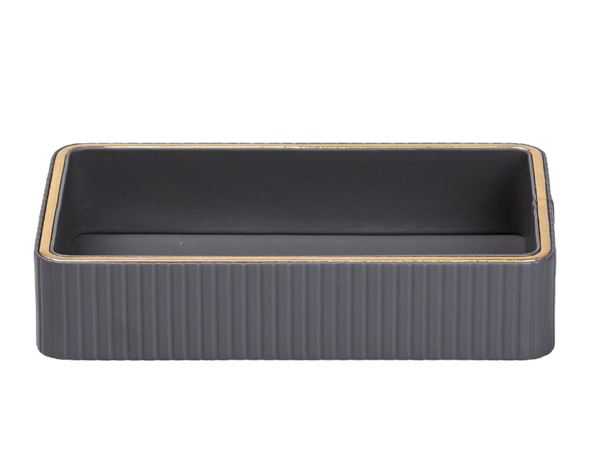 Салфетница из эко-кожи для дома и ресторана Серый - фото 1