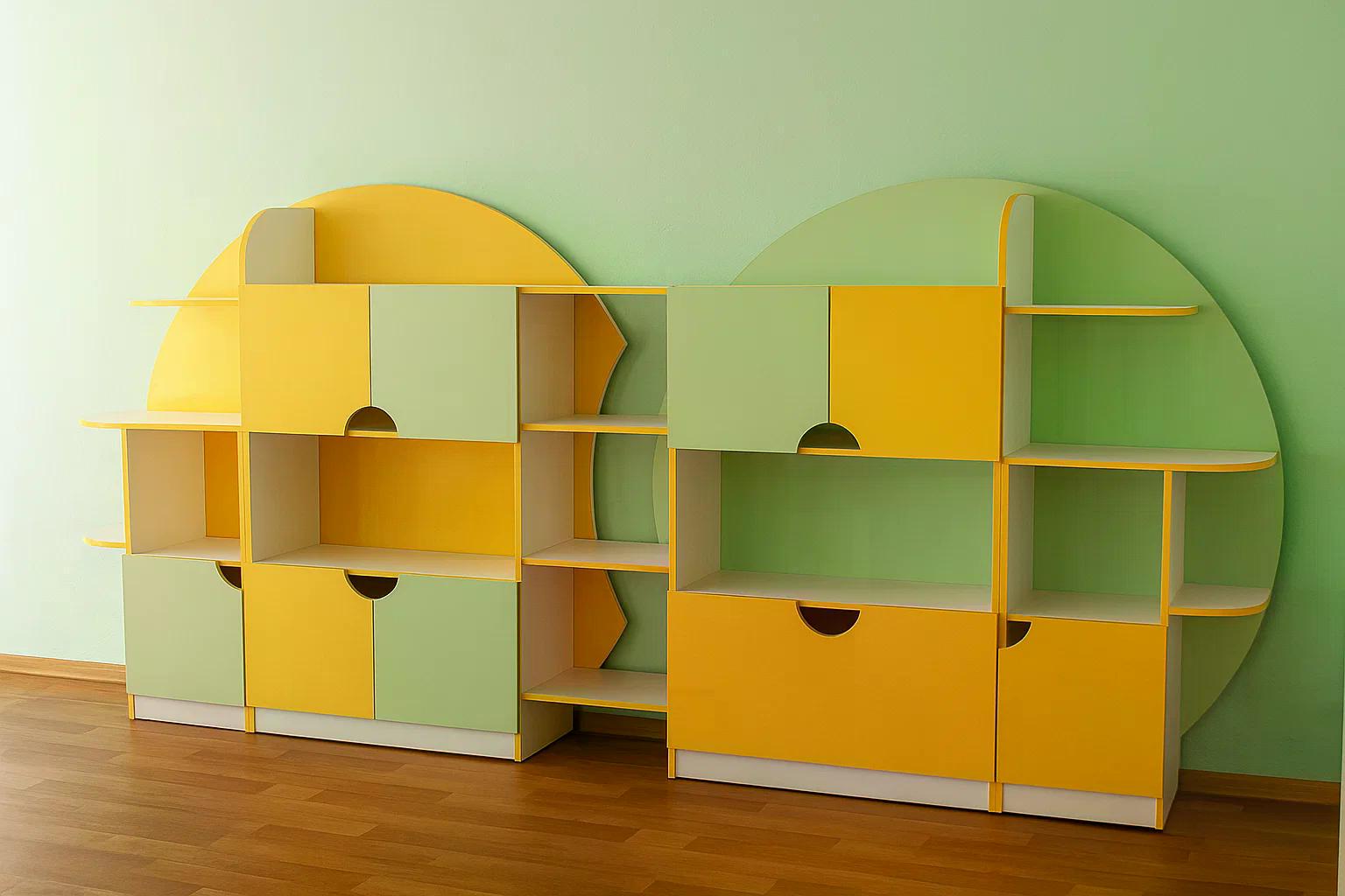 Детская стенка для игрушек Сфера Yellow/Green Water