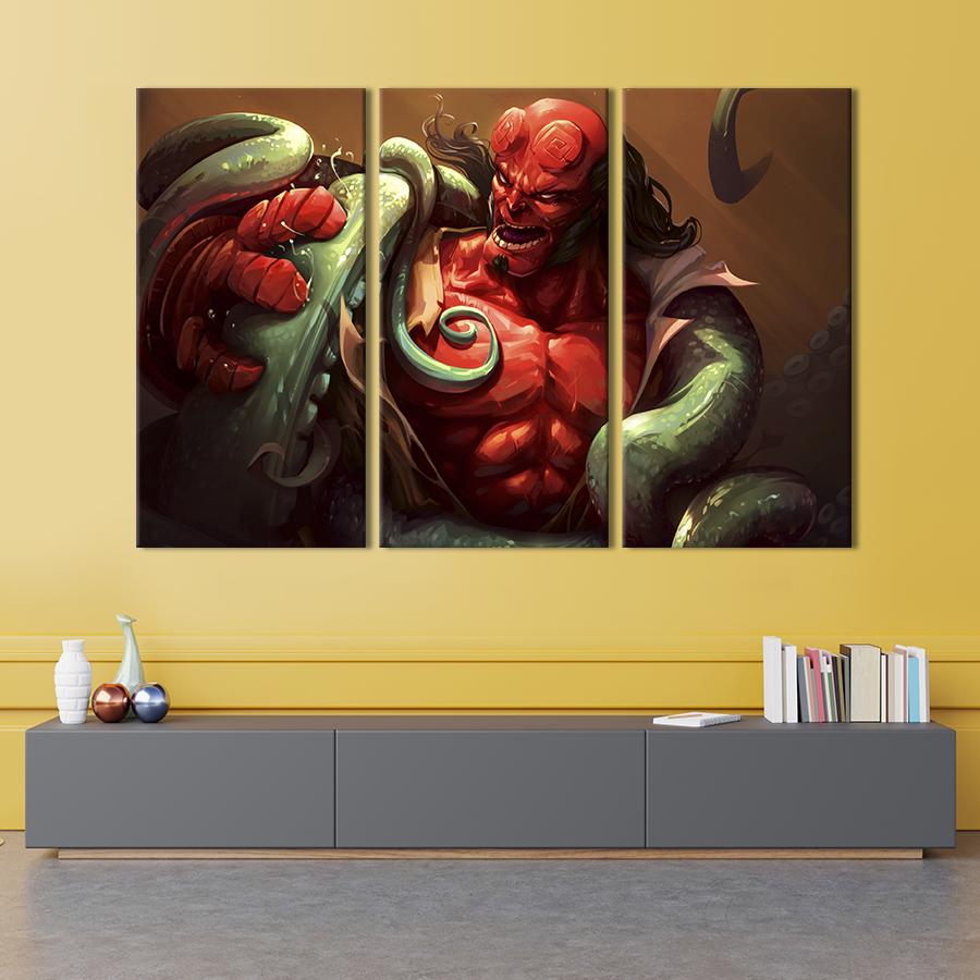 Модульная картина из 3 частей на холсте для интерьера Хеллбой - герой из ада 78x48 см (715-31)
