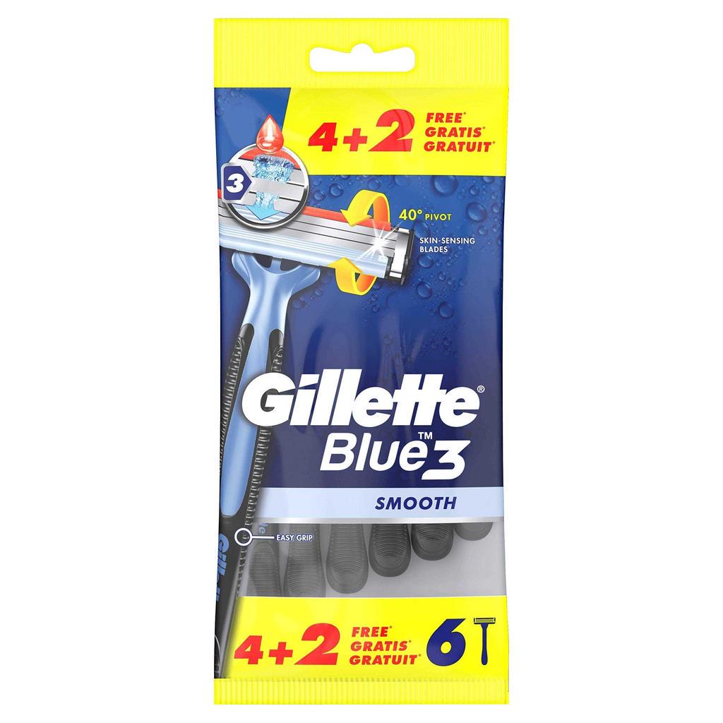 Станки для гоління Gillette Blue 3 Smooth 4 + 2 шт. (5576)