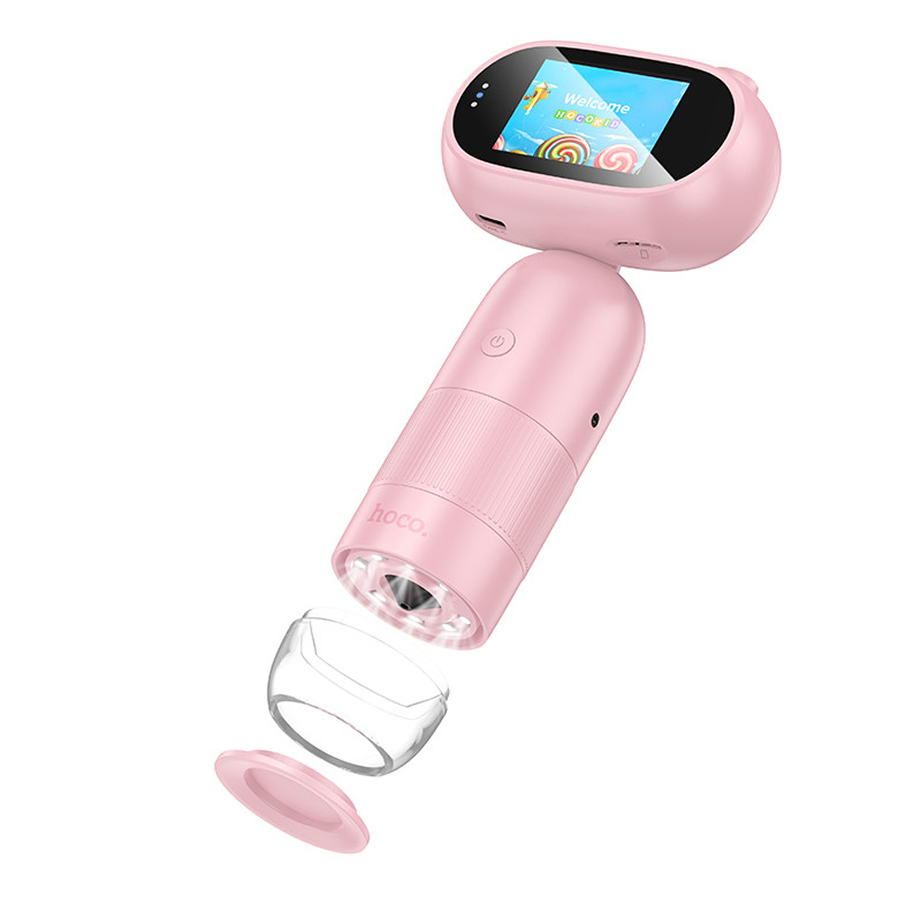 Микроскоп детский Hoco DV206 оптический LED подсветка Pink - фото 6