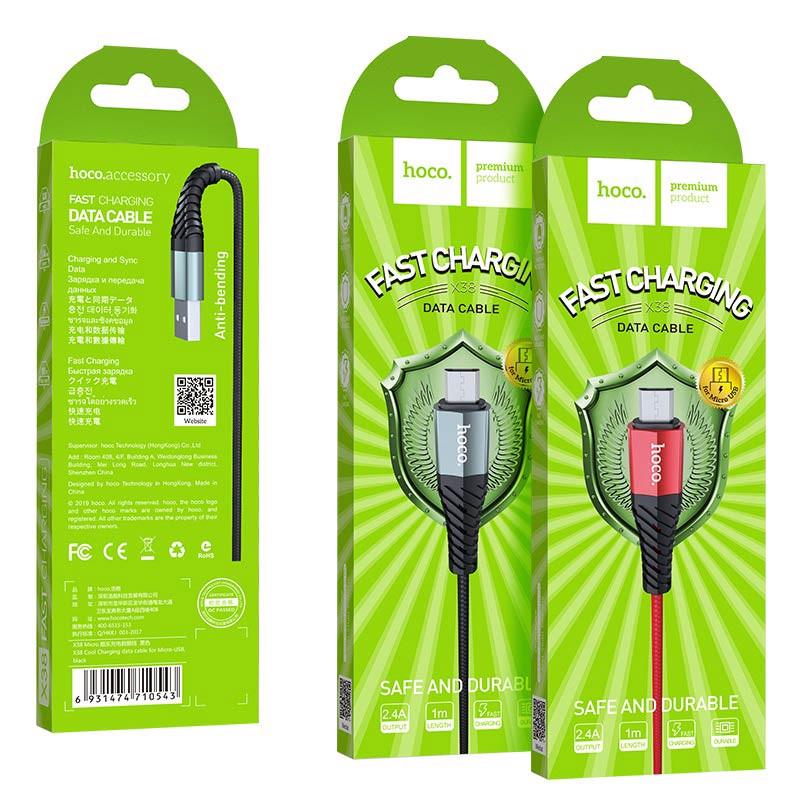 Кабель дата Hoco X38 Cool Micro USB 1 м Black (00000034570_1) - фото 6