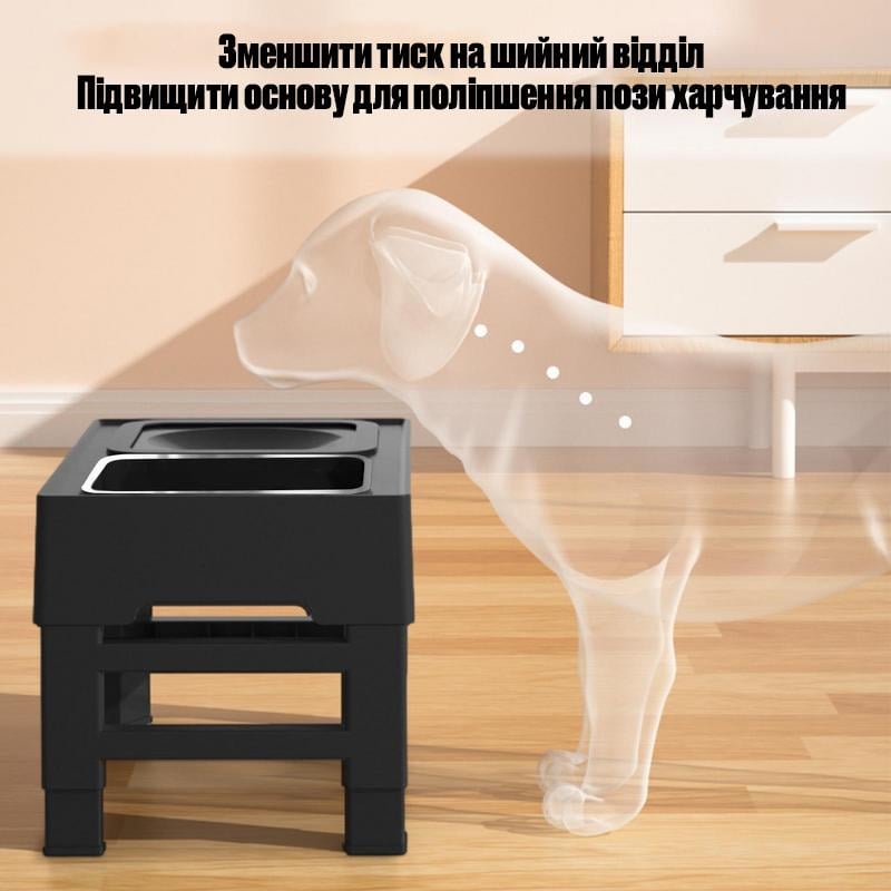 Миска двойная для собак ELS PET на подставке с регулируемой высотой и с плавающим блюдцем Серый (2242697765) - фото 7 Миска двойная для собак ELS PET на подставке с регулируемой высотой и с плавающим блюдцем Серый (2242697765) - фото 7