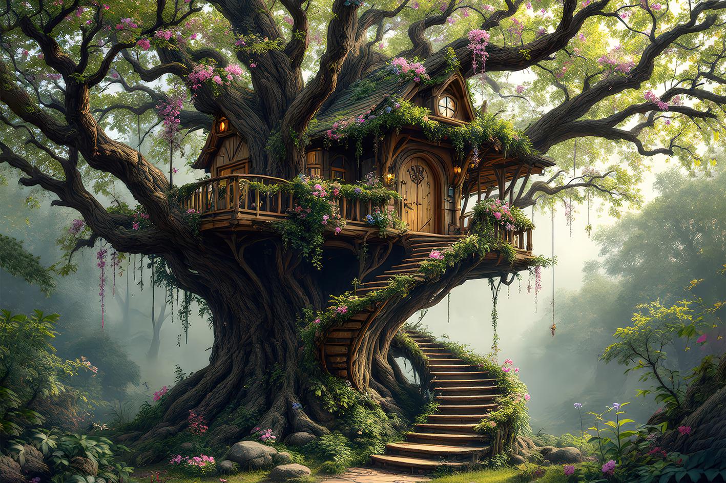 Фотообои флизелиновые Upstream Дом на дереве 180х120 см (S5KID-078/2)