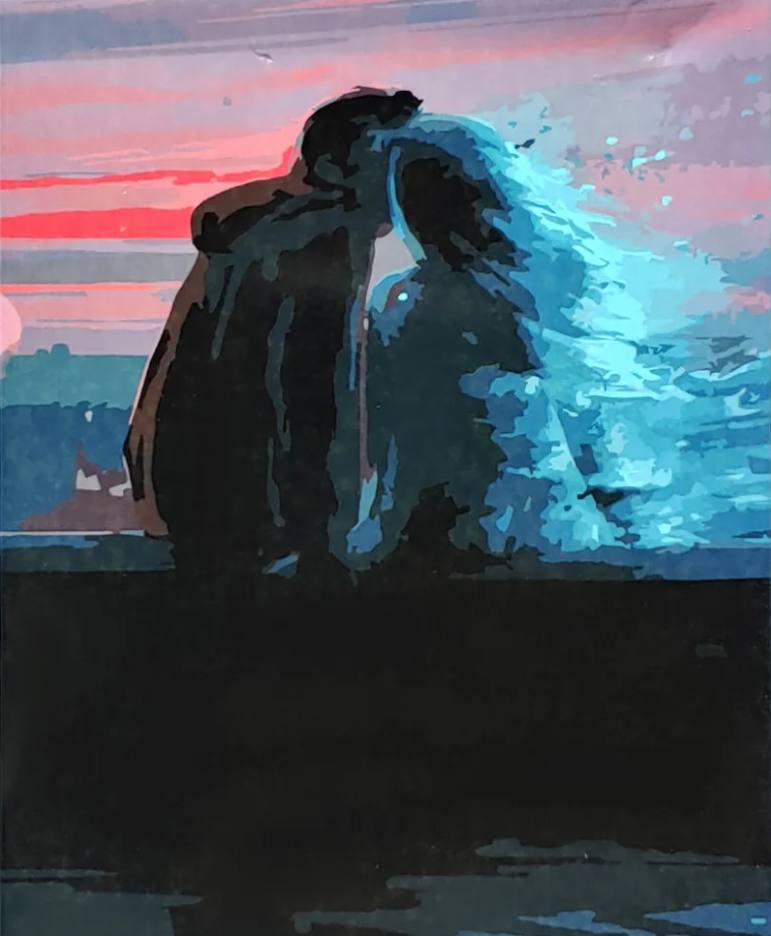 Картина по номерам Strateg Премиум Призрачная любовь с лаком и уровнем 40x50 см (SY6879)