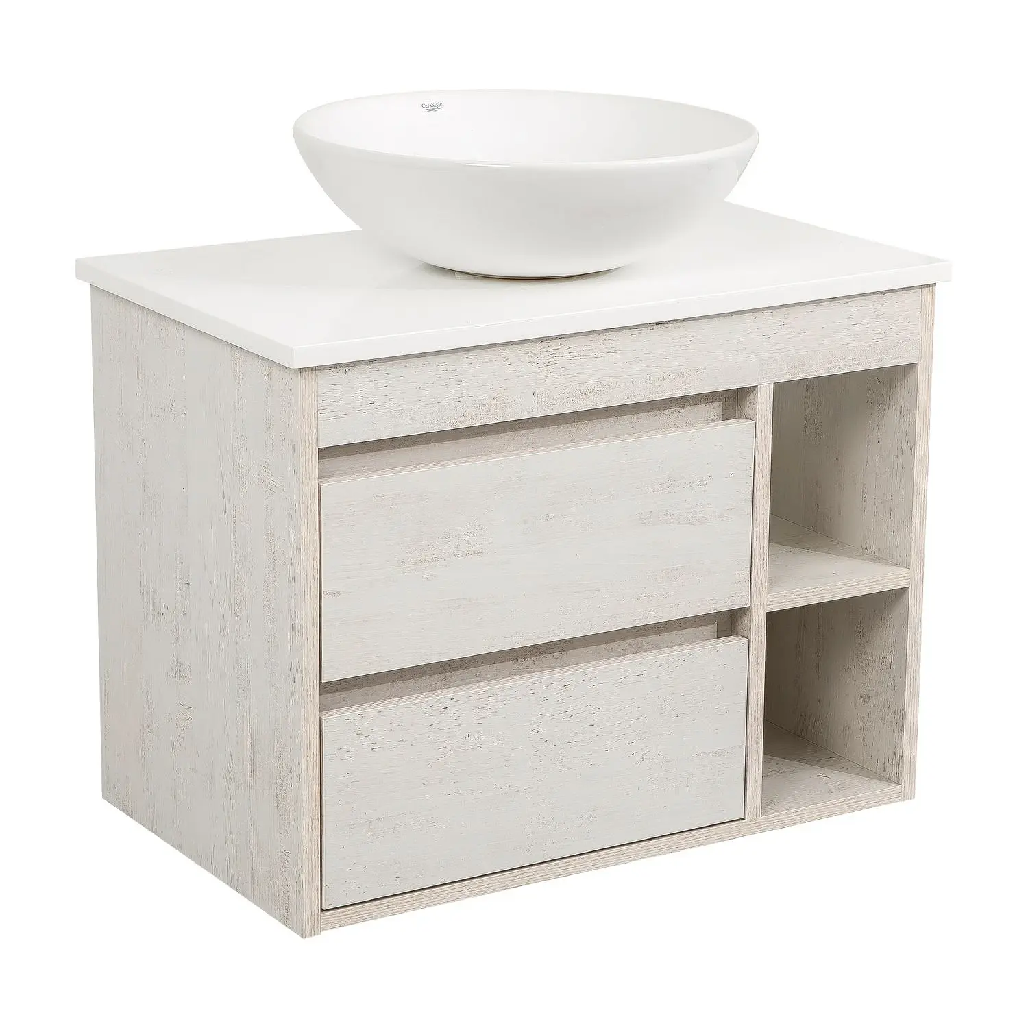 Тумба у ванну Aqua Rodos Шельф 750x460 підвісна з умивальником CeraStyle Zero 46 Дерево (АР000085174)