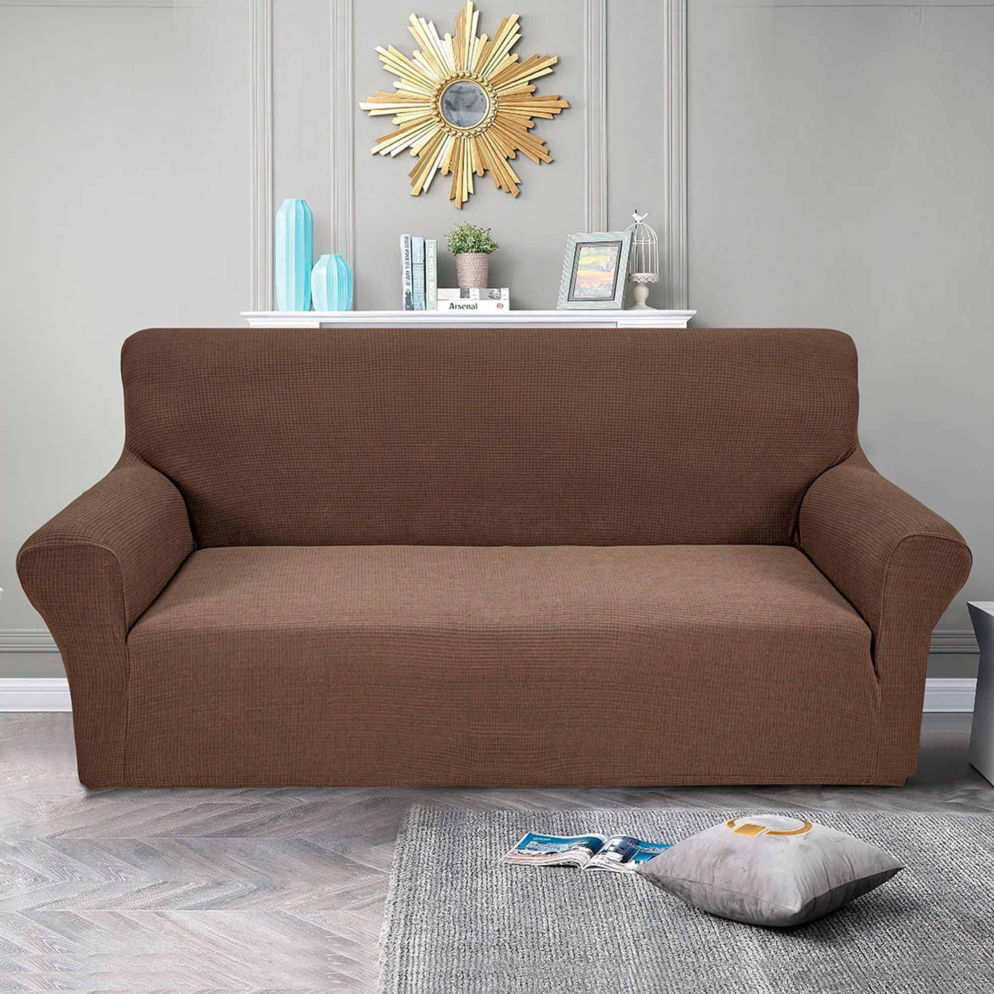 Чохол на диван тримісний Love You Corn Fleece Коричневий (81182)