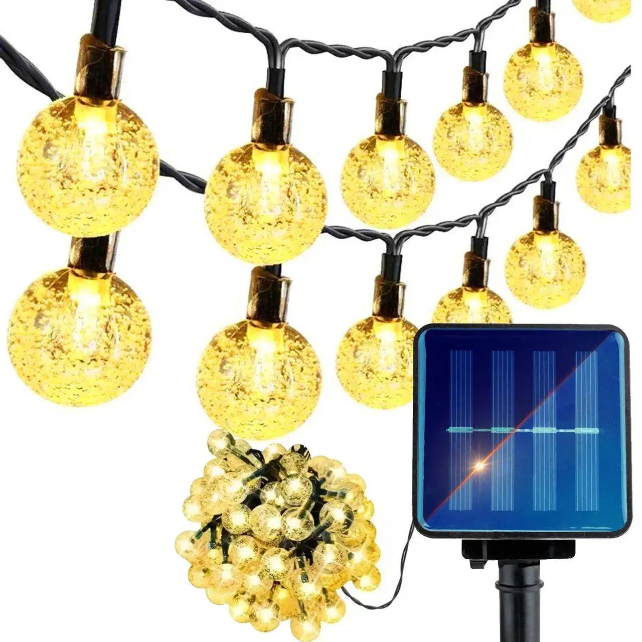 Гирлянда уличная LED SOLAR GARDEN LIGHT 834-122 WW с лампочками 6,5 м на солнечной батарее с датчиком сумерек Гирлянда уличная LED SOLAR GARDEN LIGHT 834-122 WW с лампочками 6,5 м на солнечной батарее с датчиком сумерек