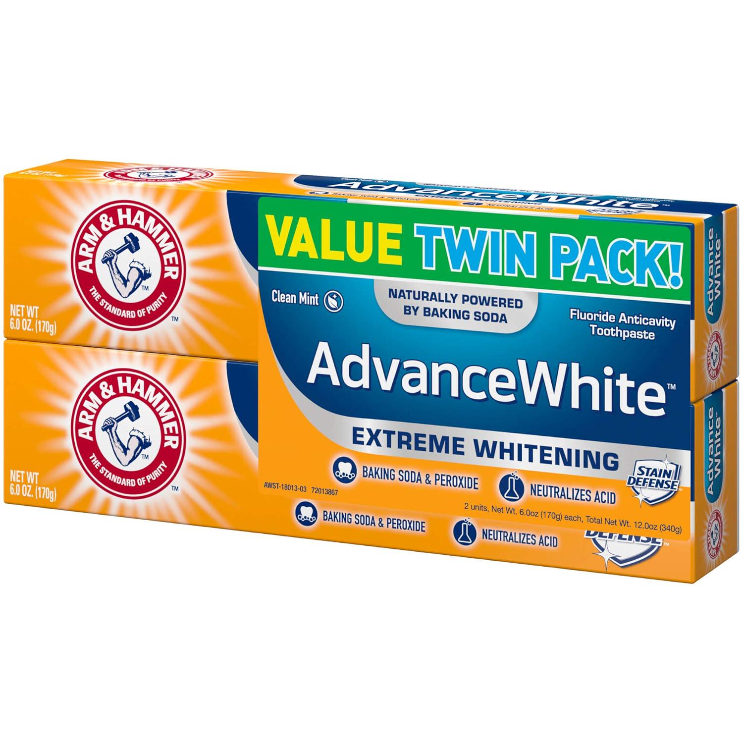 Зубная паста Arm & Hammer Advance White Anticavity Fluoride Toothpaste Clean Mint Twin Pack 6 oz 170 г