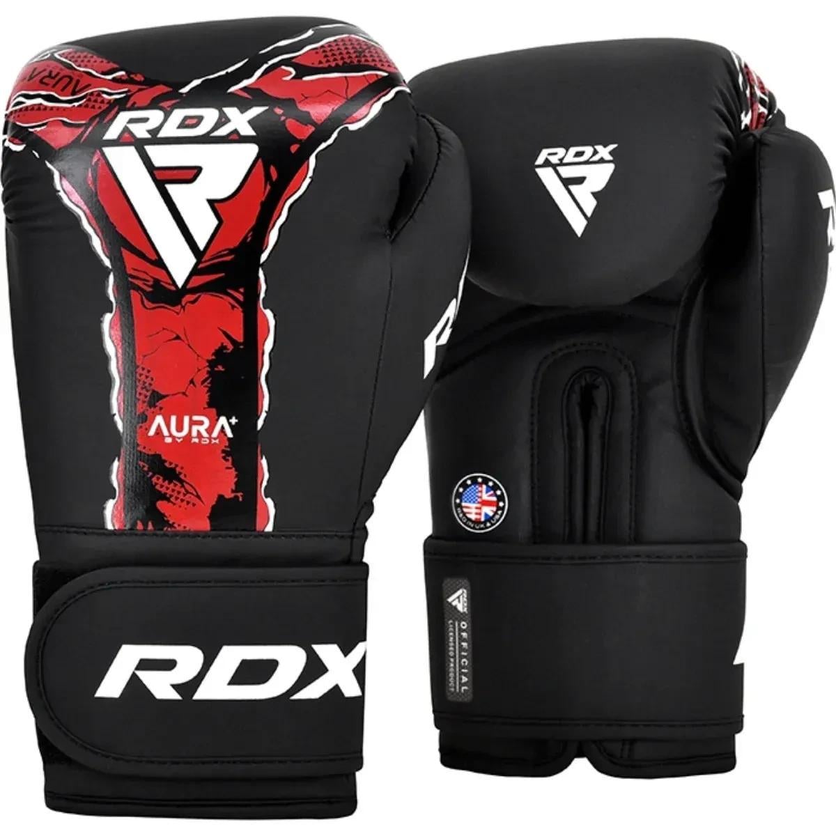 Боксерські рукавиці RDX BOXING GLOVES NEW AURA F17 14 унцій Чорний/Червоний (BGR-F17BR 14)