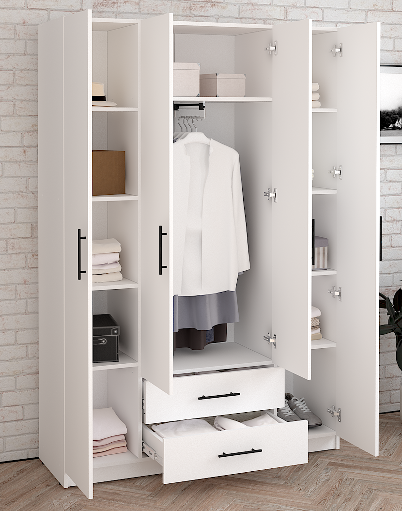 Шафа Стандарт 2/4 1286х1900х416 мм Білий - фото 8 Шафа Стандарт 2/4 1286х1900х416 мм Білий - фото 8