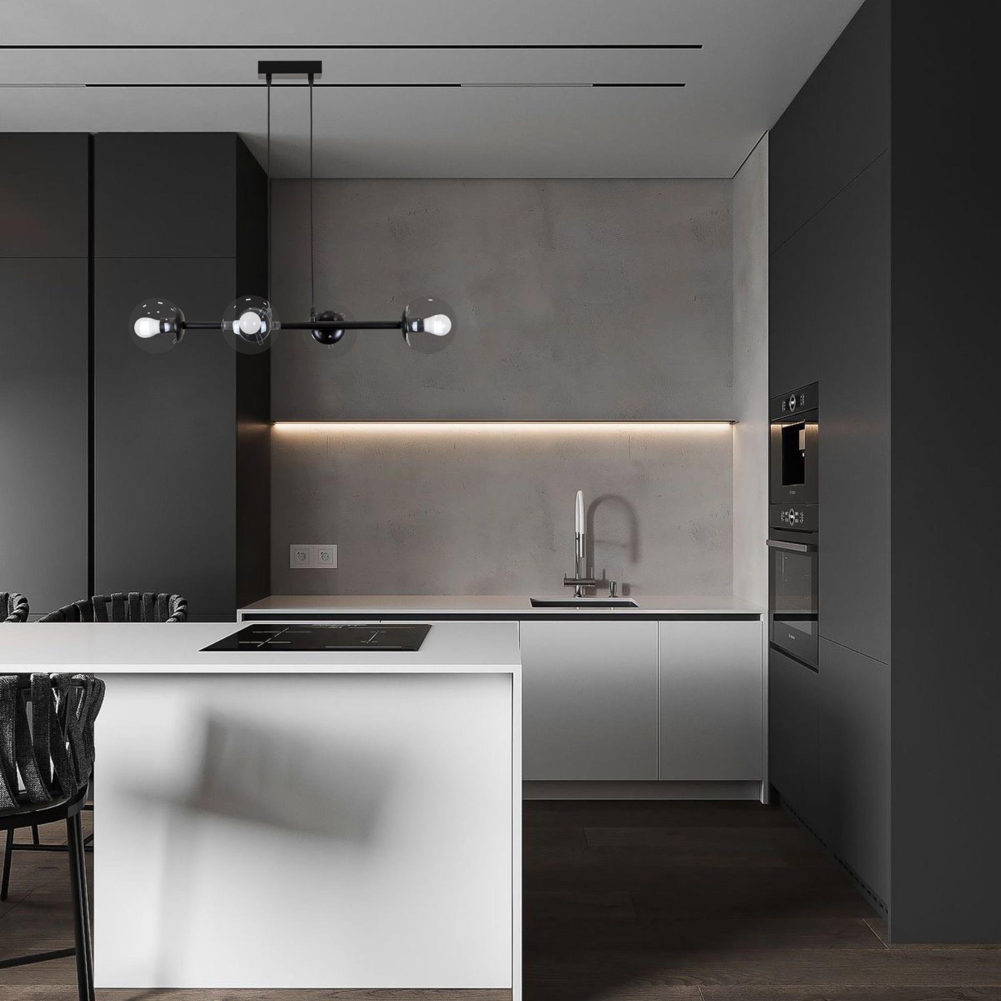 Люстра підвісна сучасна Modern Luxe (52-9909-4 BK+CL) - фото 2