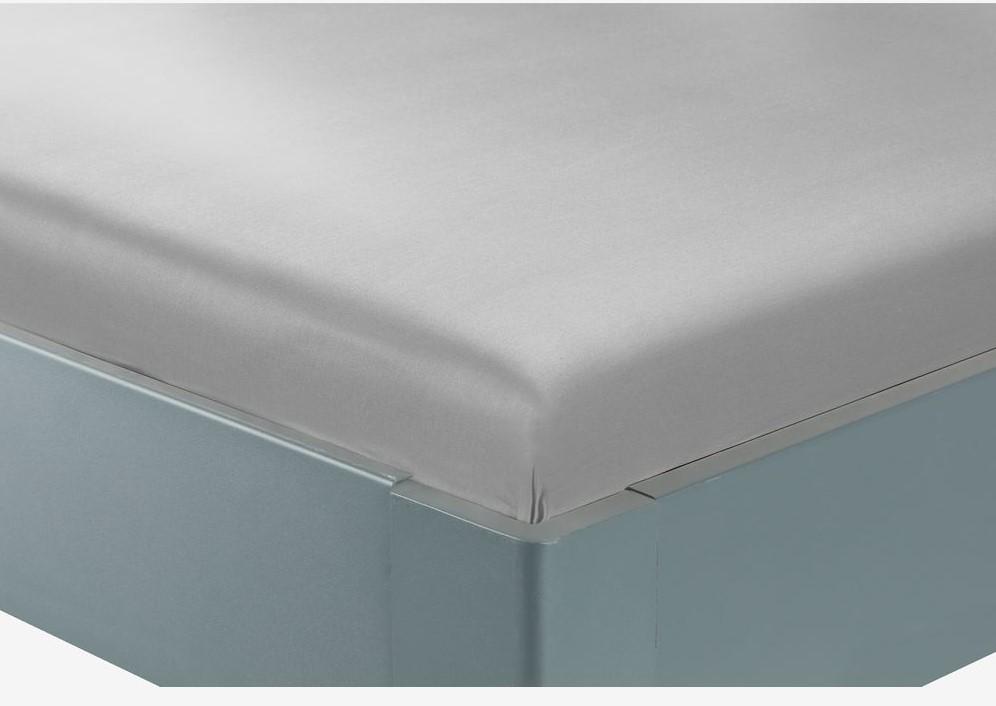 Простирадло 150x250 см сатин Світло-сірий