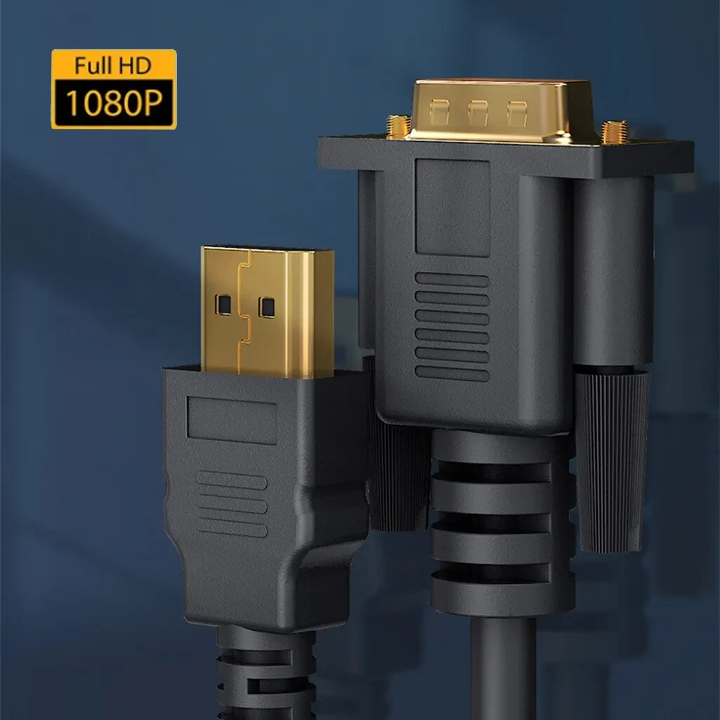 Кабель конвертер HDMI to VGA 1080P 60 Гц 1,8 м (1907819574) - фото 2