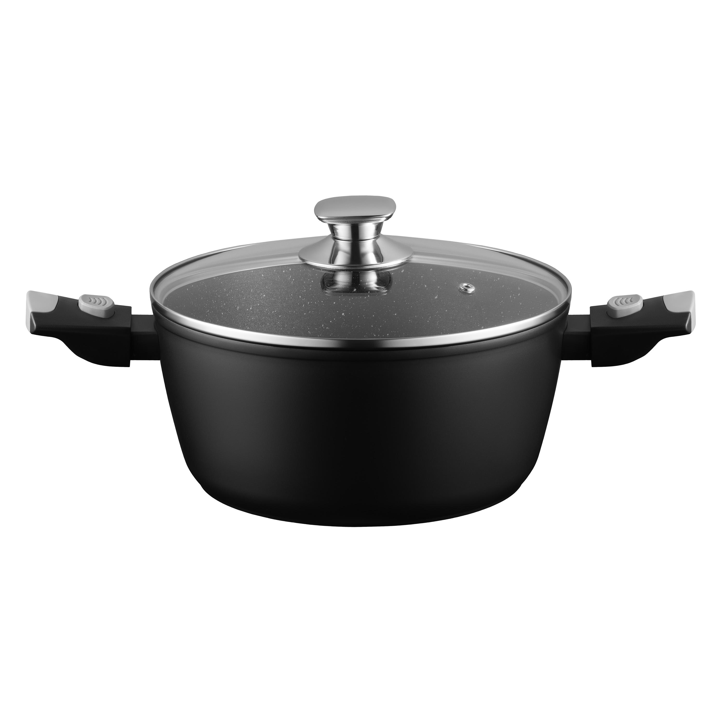 Кастрюля с крышкой Ardesto Gemini Bari 3,9 л d 24 см Черный (AR1939AC) Кастрюля с крышкой Ardesto Gemini Bari 3,9 л d 24 см Черный (AR1939AC)