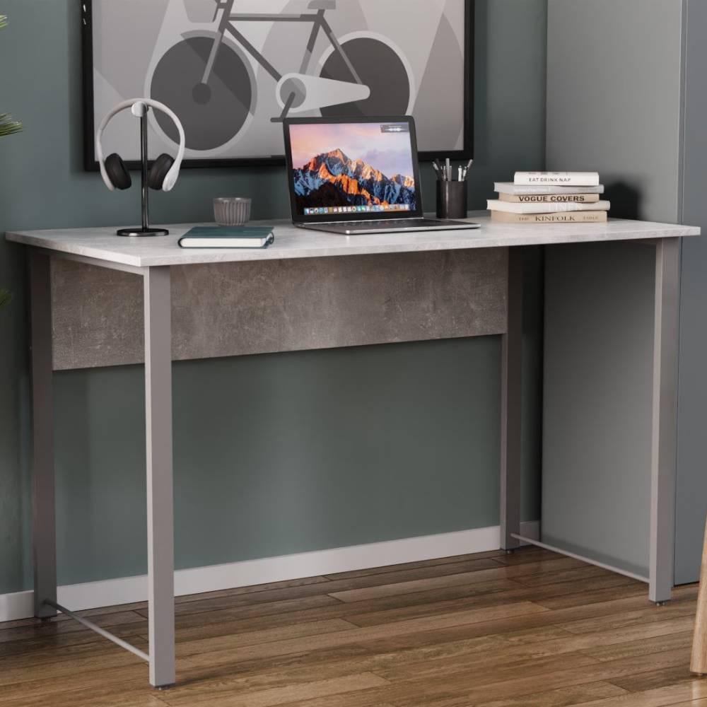 Письмовий стіл Ferrum-decor Курт метал/ДСП 16 мм 75x120x70 см Сірий/Бетон (FRD-106641)